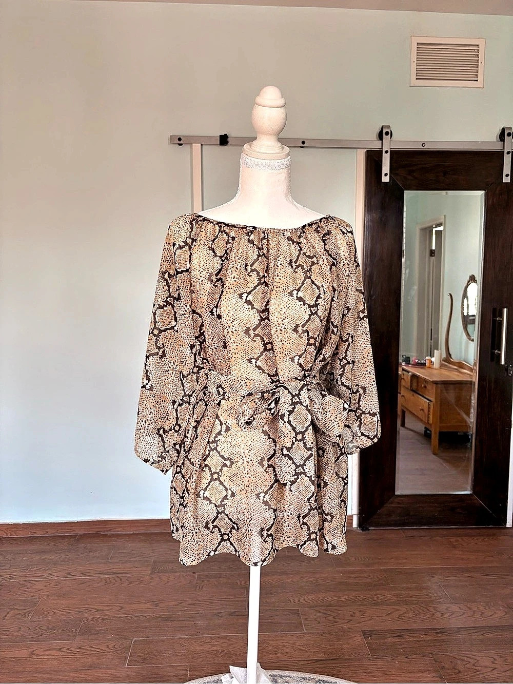 Marisa Kenson Snake Print Blouse Size XS